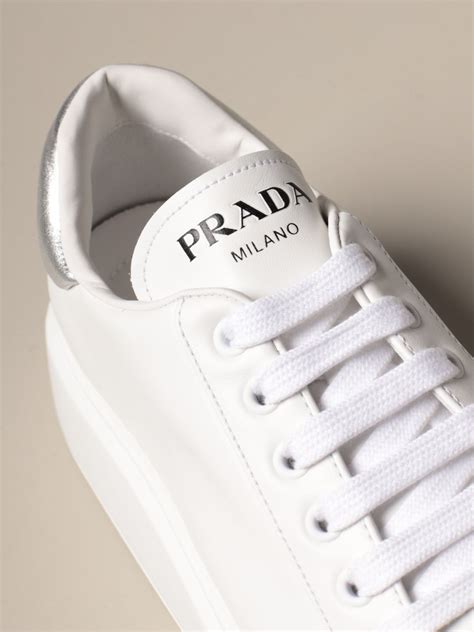 prada white sneakers|all white prada sneakers.